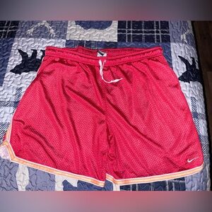 Nike Pink Athletic Shorts with White Drawstring